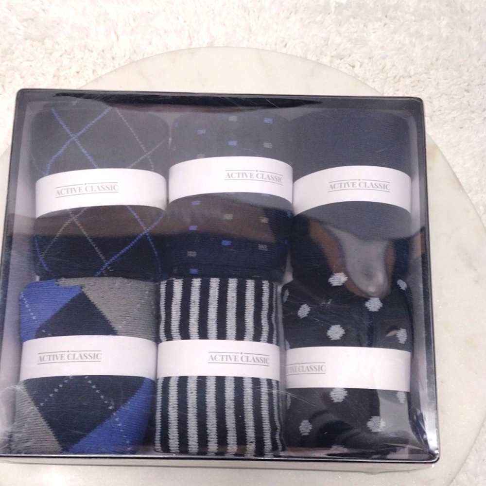 6 Dress Sock Crew Classic Fit Size 10-13 SL#8